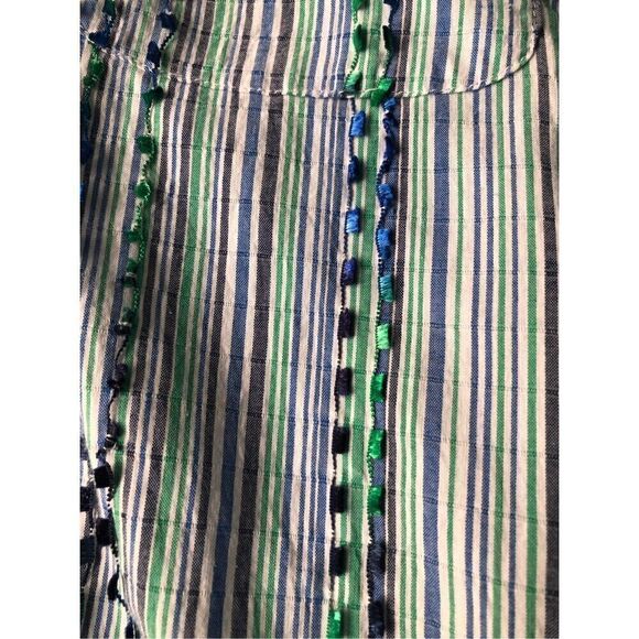 Alfred Dunner Button Up Blouse Green Striped Sz 18 - Picture 4 of 8